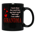 I Never Knew How Much Love My Heart Could Hold... Grandma - Red On Black By Amanda M Lucas Black Coffee Mug - Black