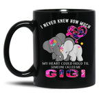 I Never Knew How Much My Heart Could Hold Til Someone Called Me Gigi Elephant Hippie Black Coffee Mug