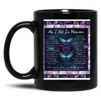 I Sit In Heaven Blanket Black Coffee Mug