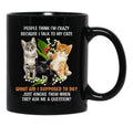 I Talk To My Cats Black Coffee Mug - Black