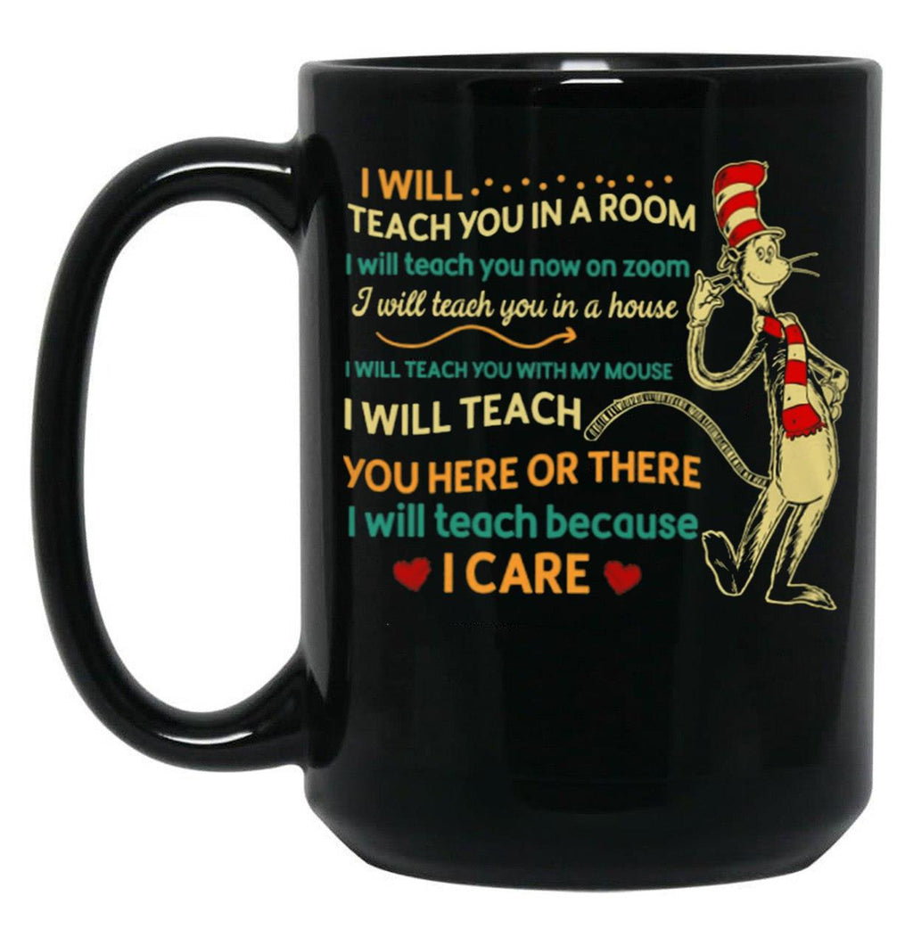 I Teach You On Zoom Black Coffee Mug