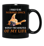 I Tried To Be Normal Once Worst Two Minutes Boxer Dog Black Coffee Mug - Black