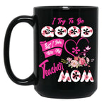 I Try To Be Good But I Take After My Teacher Mom Floral Family Teacher Mother'S Day Black Coffee Mug