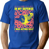 I Was Acting Silly Pigeon T-Shirt for Men & Women, T-Shirts Graphic Tee - Blue