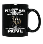 I Was Born In April Black Coffee Mug - Black