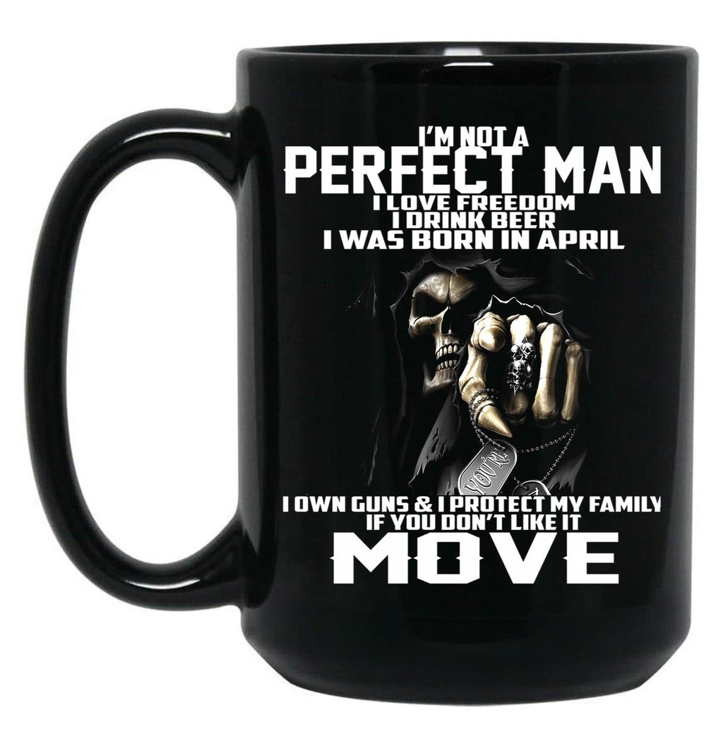 I Was Born In April Black Coffee Mug