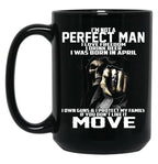 I Was Born In April Black Coffee Mug