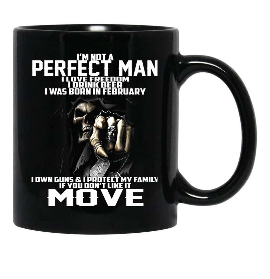 I Was Born In February Black Coffee Mug - Black