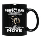 I Was Born In March Black Coffee Mug - Black