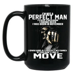 I Was Born In November Black Coffee Mug