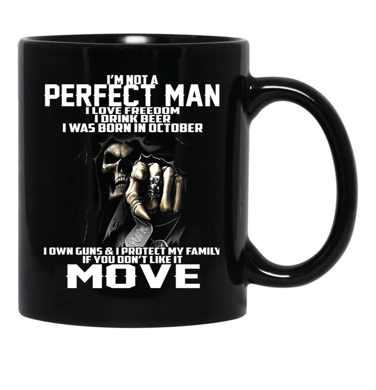 I Was Born In October Black Coffee Mug - Black