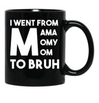 I Went From Mama Momy Mom To Bruh Black Coffee Mug - Black