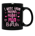I Went From Mama To Mommy To Mom To Bruh Funny Mommy Leopard Style Black Coffee Mug - Black