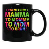 I Went From Mama To Mommy To Mom To Bruh Funny Mothers Day (2) Black Coffee Mug - Black