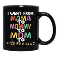 I Went From Mama To Mommy To Mom To Bruh Funny Mothers Day Black Coffee Mug - Black
