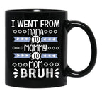 I Went From Mama To Mommy To Mom To Bruh (37) Black Coffee Mug - Black