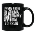 I Went From Mama To Mommy To Mom To Bruh (53) Black Coffee Mug - Black