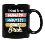I Went From Mama To Mommy To Mom To Bruh (56) Black Coffee Mug - Black