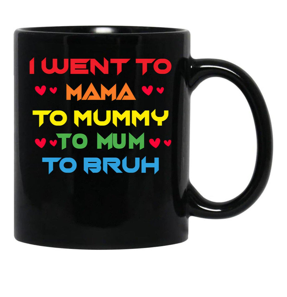 I Went To Mama To Mummy To Mom To Bruh Mothers Day Black Coffee Mug - Black