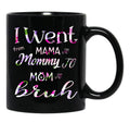 I Went To Mama To Mummy To Mom To Bruh (2) Black Coffee Mug - Black