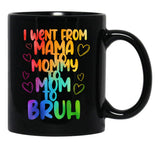 I Went To Mama To Mummy To Mom To Bruhfunny Mom Lifemother'S Day Giftcool Momcute Mom (2) Black Coffee Mug - Black