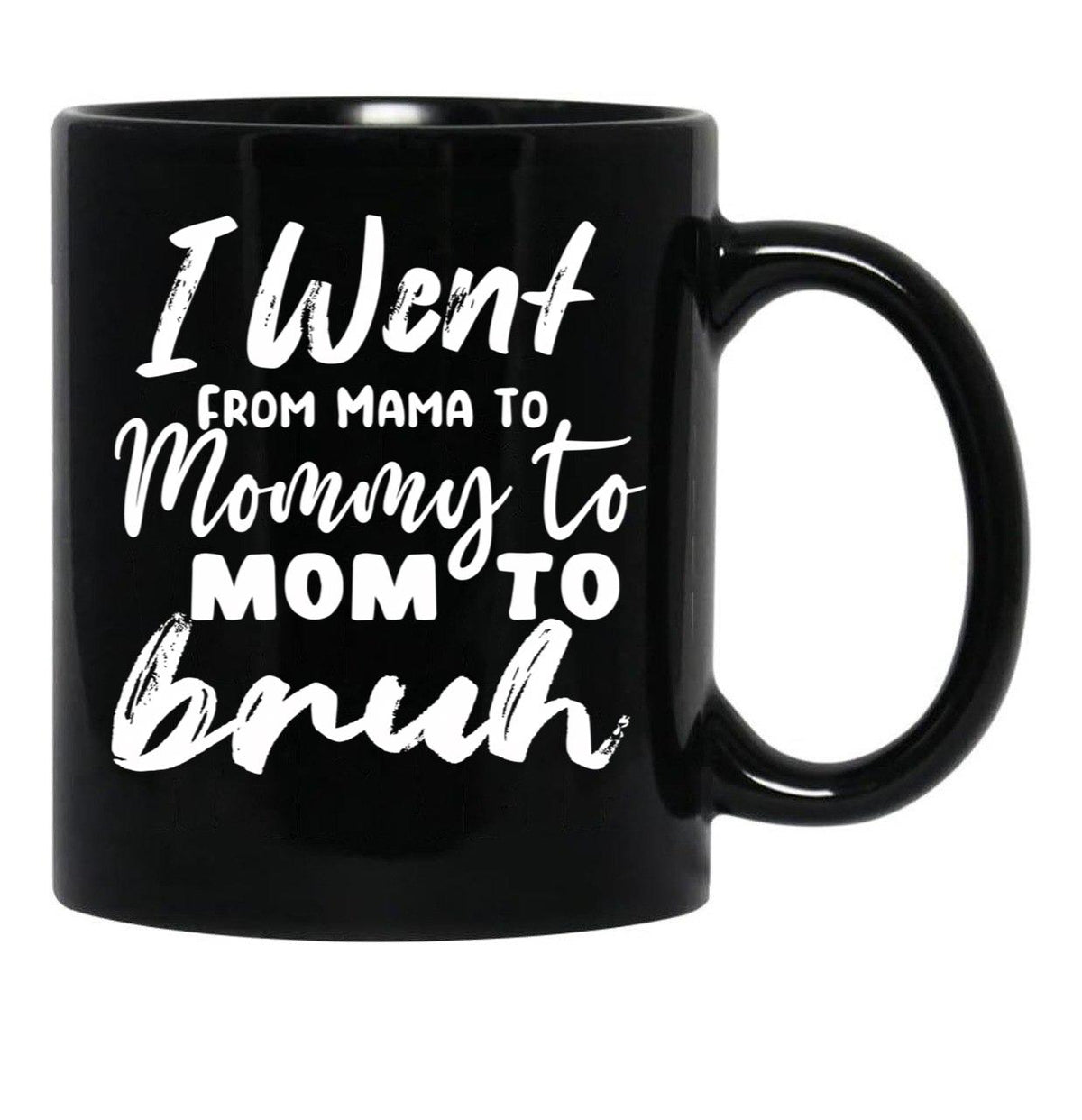 I Went To Mama To Mummy To Mom To Bruhmother'S Day Gift Idea Cool Mom Mug Cute Mom Tee (1) Black Coffee Mug - Black