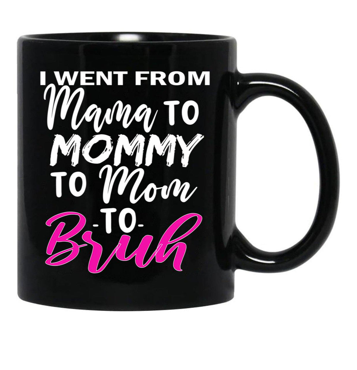 I Went To Mama To Mummy To Mom To Bruhmother'S Day Gift Idea Cool Mom Mug Cute Mom Tee Black Coffee Mug - Black