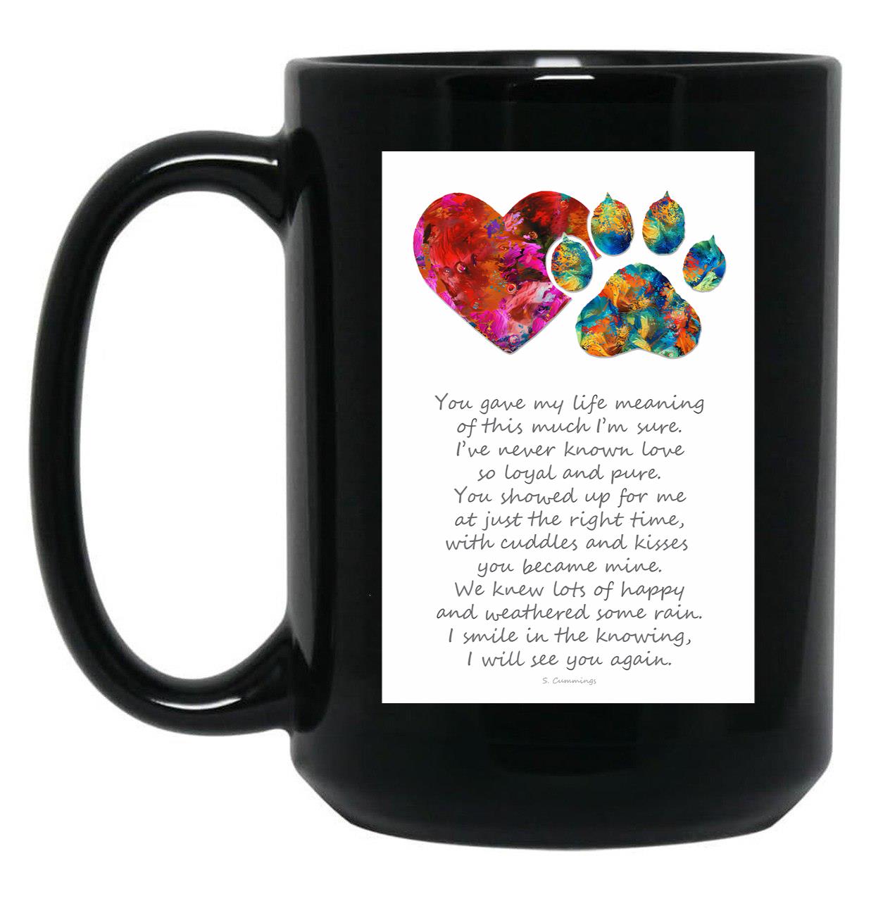I Will See You Again Cat Kitty Memorial Art Black Coffee Mug
