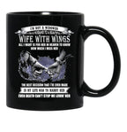 I'M A Husband To A Beautiful Wife With Wings  Black Coffee Mug - Black