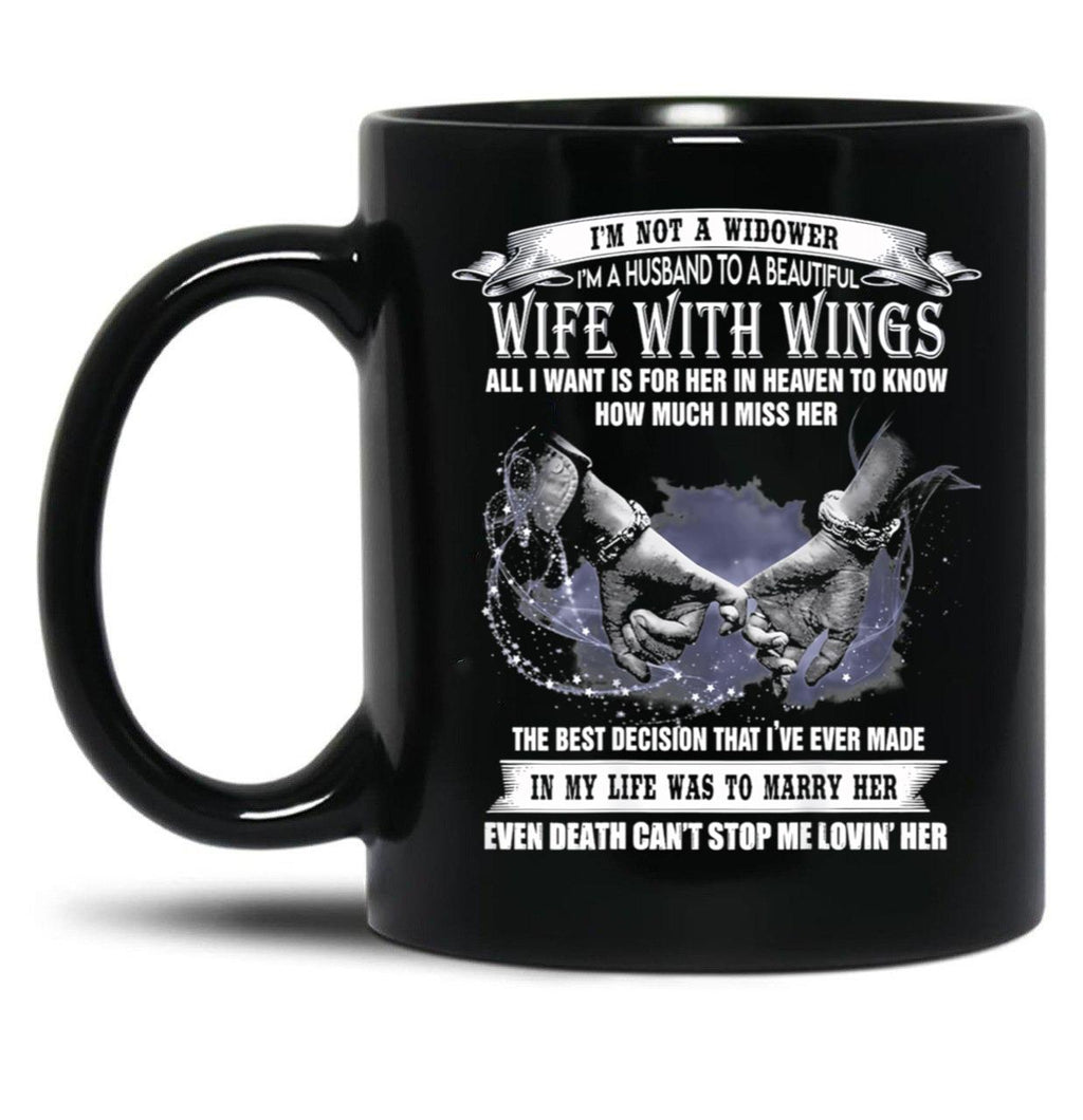 I'M A Husband To A Beautiful Wife With Wings  Black Coffee Mug