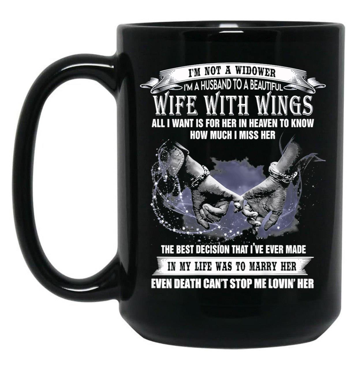 I'M A Husband To A Beautiful Wife With Wings  Black Coffee Mug