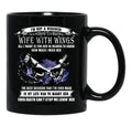 I'M A Husband To A Beautiful Wife With Wings Black Coffee Mug - Black