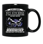 I'M A Husband To A Beautiful Wife With Wings Black Coffee Mug - Black