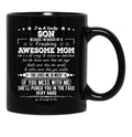 I'M A Lucky Son Because I'M Raised By A Freaking Awesome Mom (2) Black Coffee Mug - Black