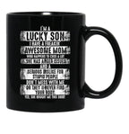 I'M A Lucky Son I Have A Freaking Awesome Mom Black Coffee Mug - Black