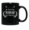 I'M A Mom Who Rocks Black Coffee Mug - Black