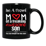 I'M A Proud Mom Mug Gift From Daughter Funny Mothers Day (1) Black Coffee Mug - Black