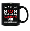 I'M A Proud Mom Mug Gift From Daughter Funny Mothers Day (1) Black Coffee Mug - Black