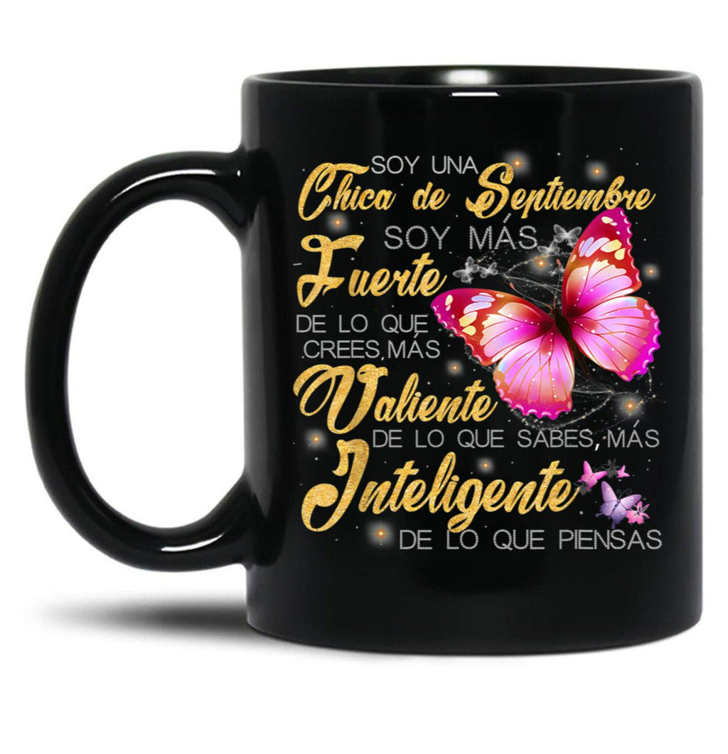I'M A September Girl Strong Brave Smart Black Coffee Mug