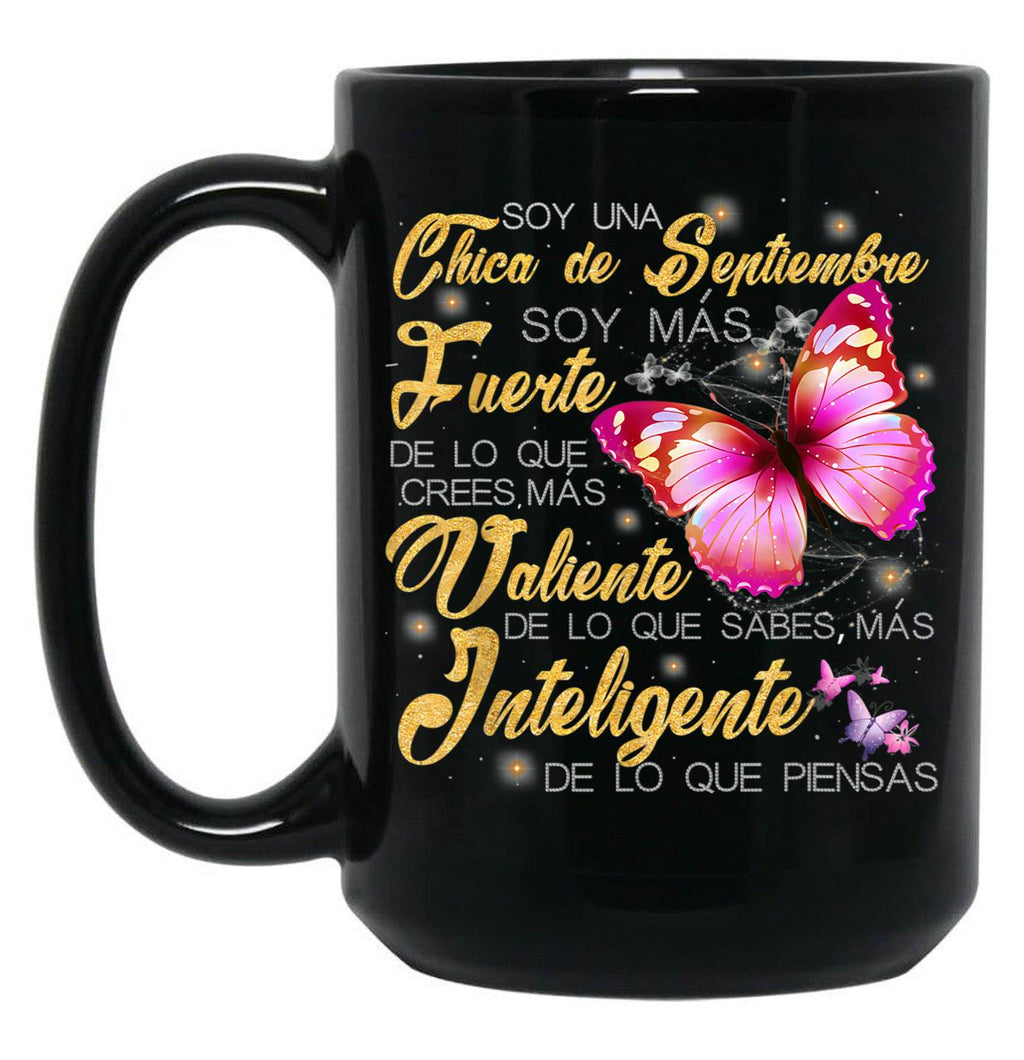 I'M A September Girl Strong Brave Smart Black Coffee Mug