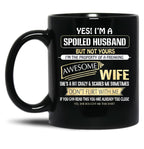 I'M A Spoiled Husband Of A Freaking Awesome Wife Black Coffee Mug