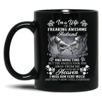 I'M A Wife Of A Freaking Awesome Husband Awesome Proud Love Funny Vintage Black Coffee Mug