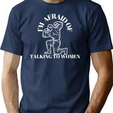 I'M Afraid Of Talking To Women Bodybuilding Workout Vintage T-Shirt for Men & Women, T-Shirts Graphic Tee - Navy
