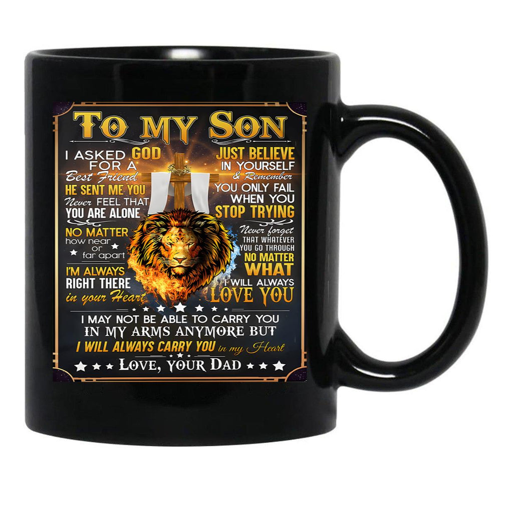 I'M Always Right There In Your Heart Black Coffee Mug - Black