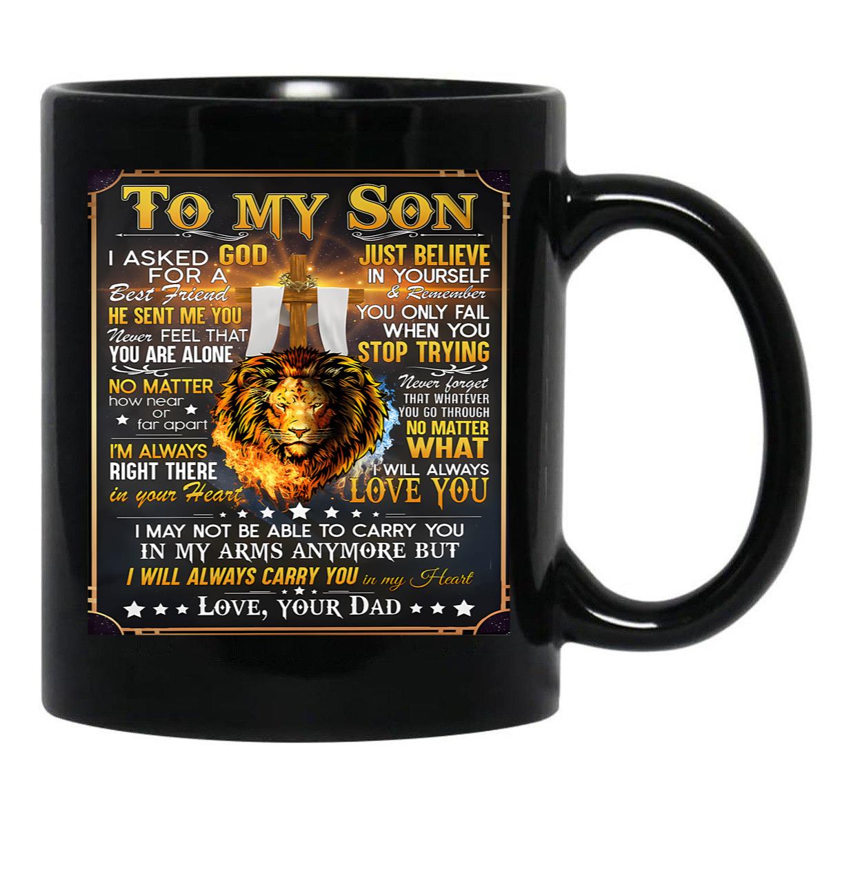 I'M Always Right There In Your Heart Black Coffee Mug - Black
