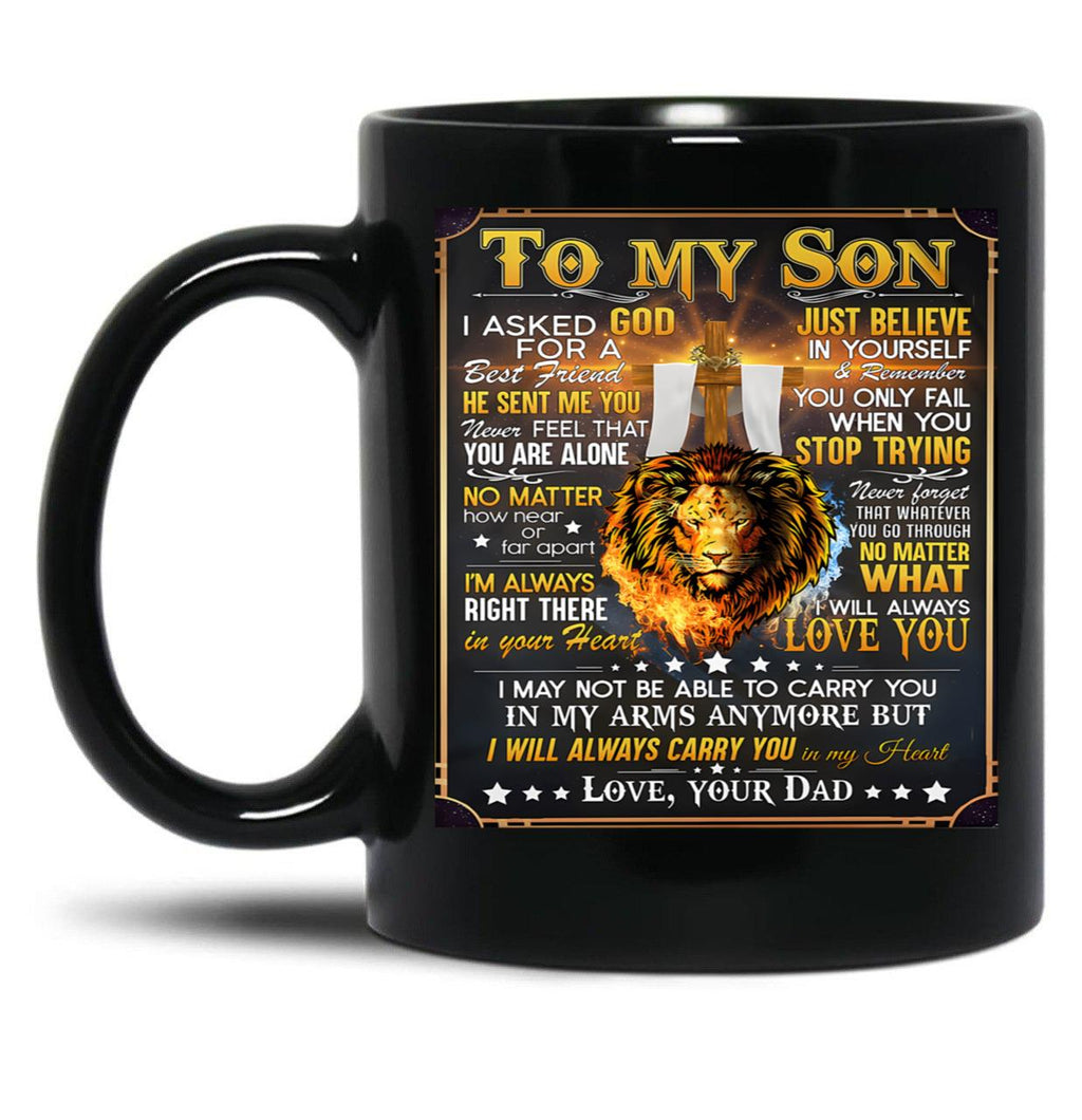 I'M Always Right There In Your Heart Black Coffee Mug