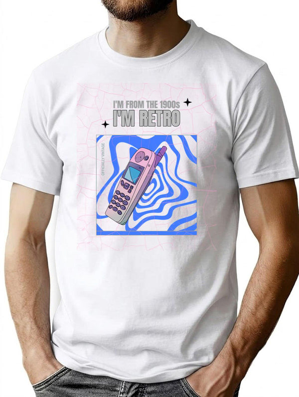 I'M From The 1900S Retro Brick Phone Vintage T-Shirt for Men & Women, T-Shirts Graphic Tee - White