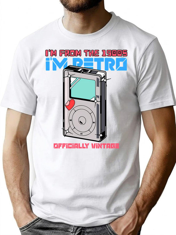 I'M From The 1900S Retro Mp3 T-Shirt T-Shirt for Men & Women, T-Shirts Graphic Tee - White