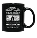 I'M Not A Perfect Daughter But My Crazy Mom Loves Me On Back Black Coffee Mug - Black