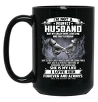 I'M Not A Perfect Husband But My Crazy Wife Loves Me Funny Sayings Humor Lover Black Coffee Mug